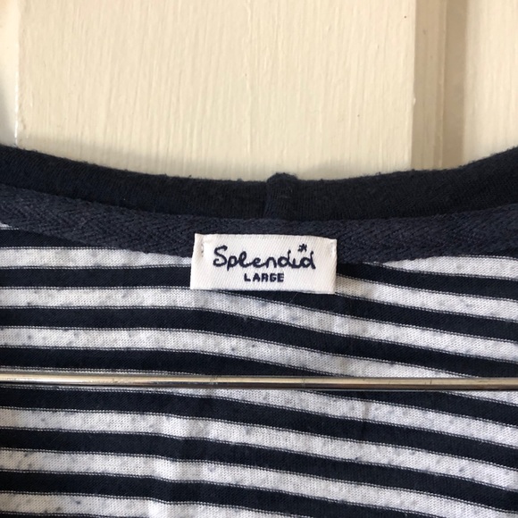 Splendid Short Sleeved Striped Hooded Tunic Size L - Picture 3 of 6